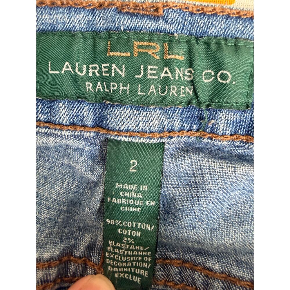 Lauren Jeans Co. LRL Women's Slim Straight Jeans Size 2 Light Wash Stretch - Picture 4 of 9